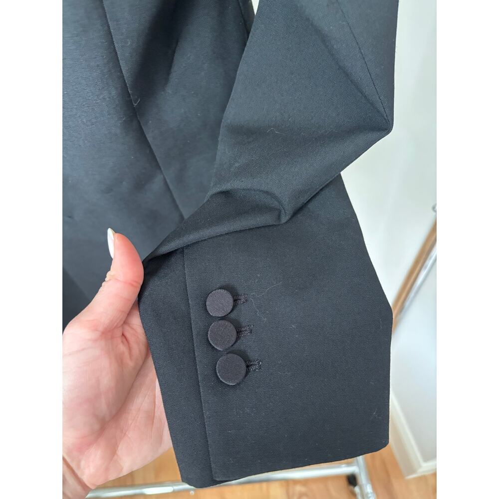 ZARA Black Double Breasted Tuxedo Blazer Satin Lapel Women’s XS EU 34 - Picture 4 of 12
